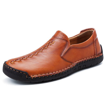 Men Cow Split Leather Daily Slip On Shoes Casual Handmade Footwear